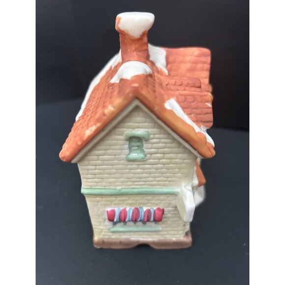 Bakery Ceramic Tealight Holder Miniature House Cottage Style Christmas Vintage - Picture 9 of 11